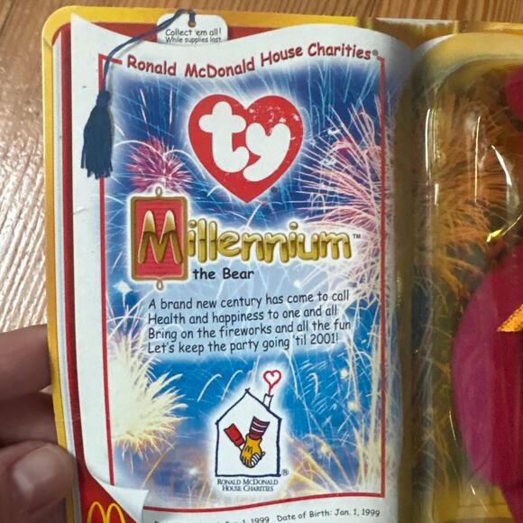 TY McDonalds Teenie Beanie Baby Millennium the Bear (2000) plush toy - Picture 2 of 6